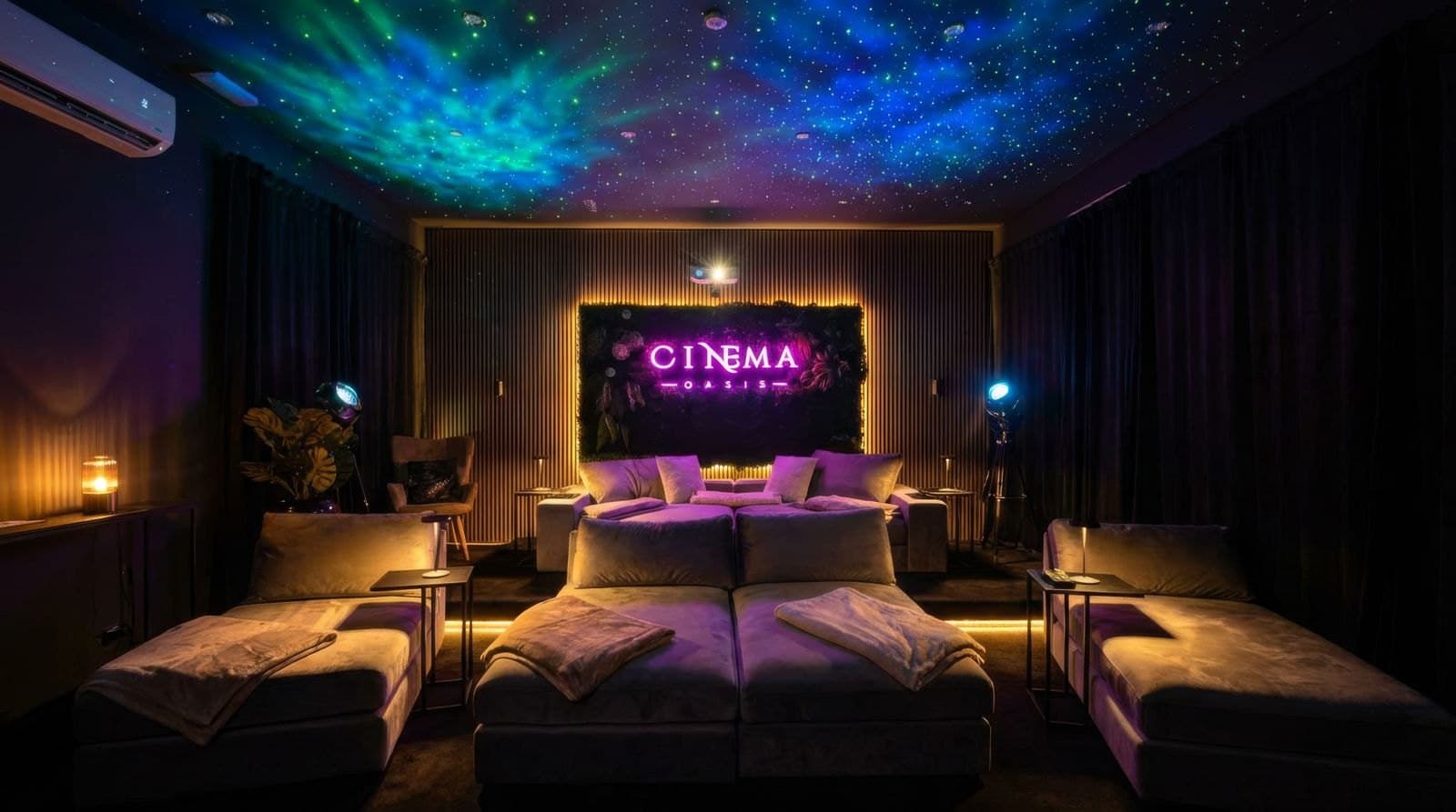 Privatkino mit Galaxie-Decke