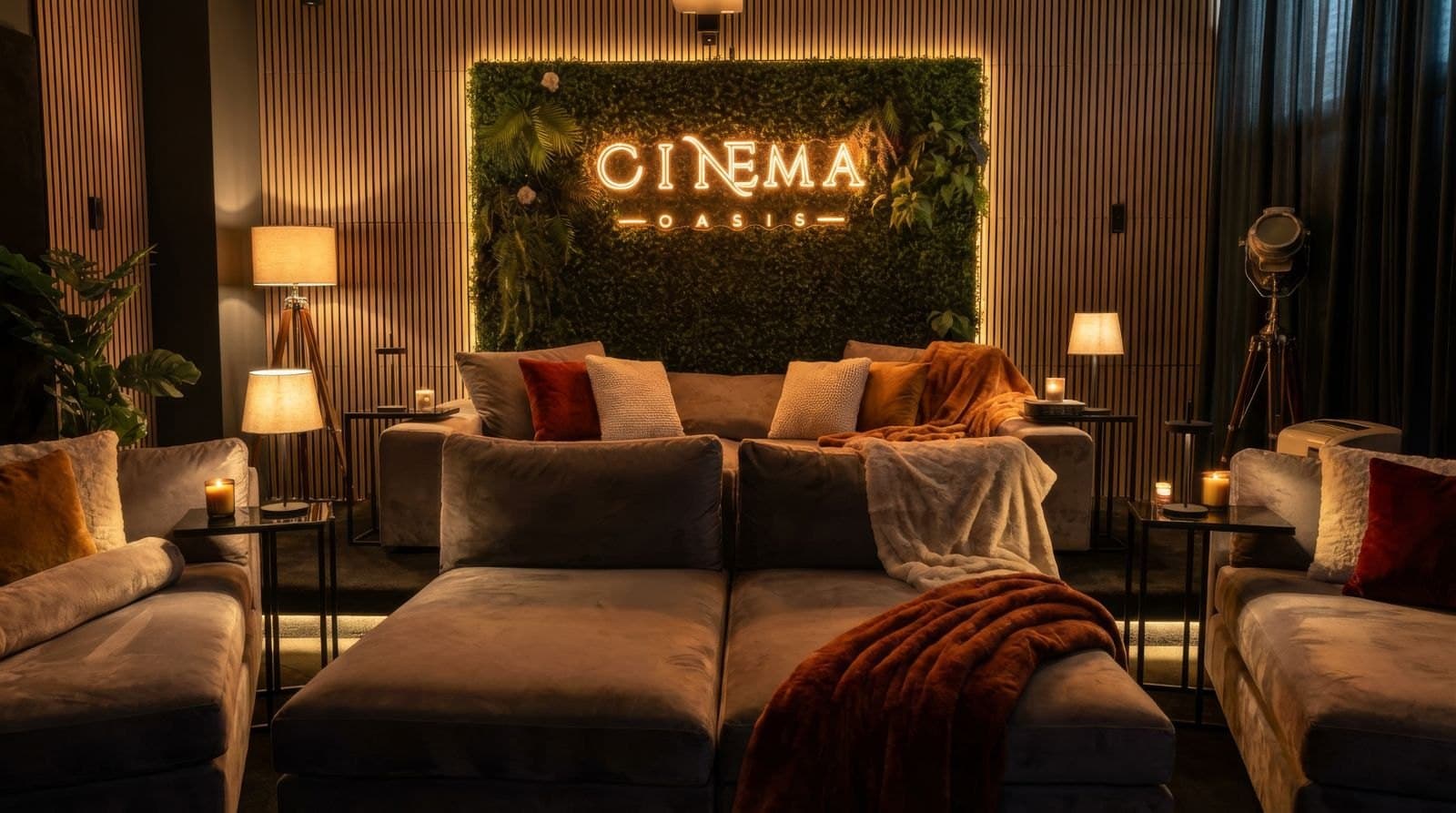 Privatkino im warmen Licht