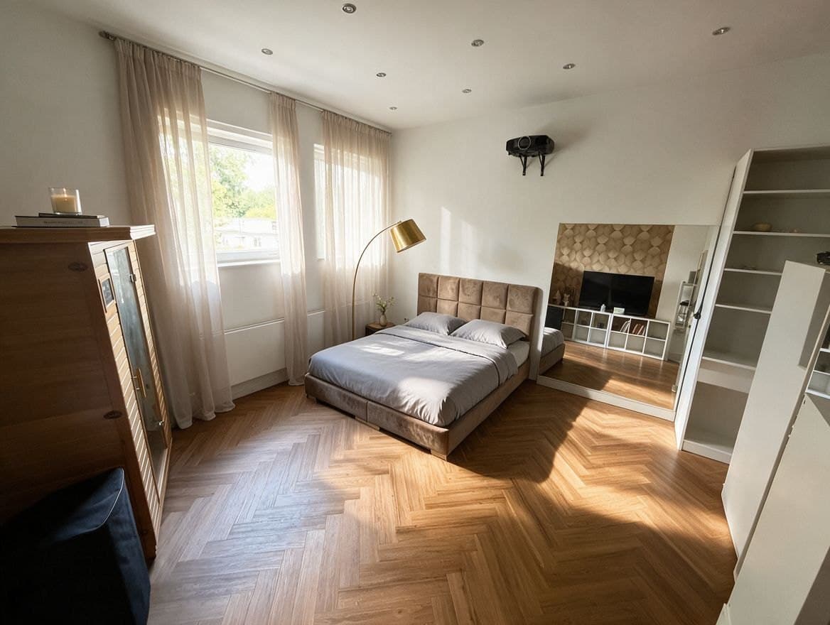 Zweites Schlafzimmer, Blick zum Fenster