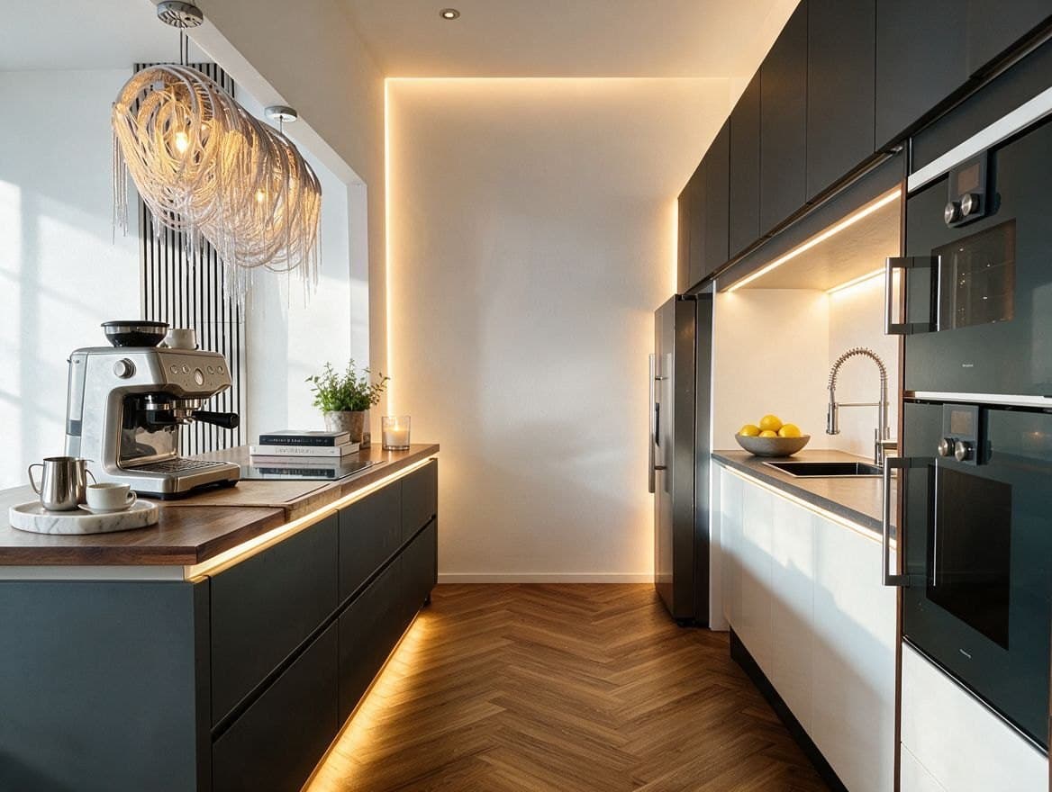 Offene Küche mit indirektem Licht