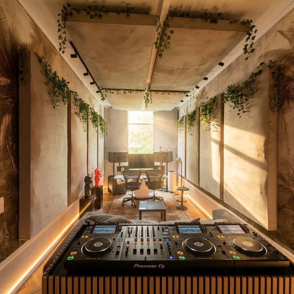 Pioneer-DJ-Setup im Abendlicht